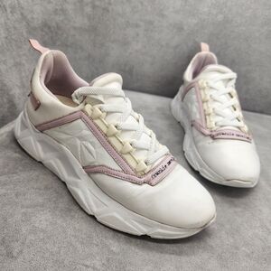 Frankie Morello Sneakers Women's 8.5 White Leather Diamond Chunky Made In Italy